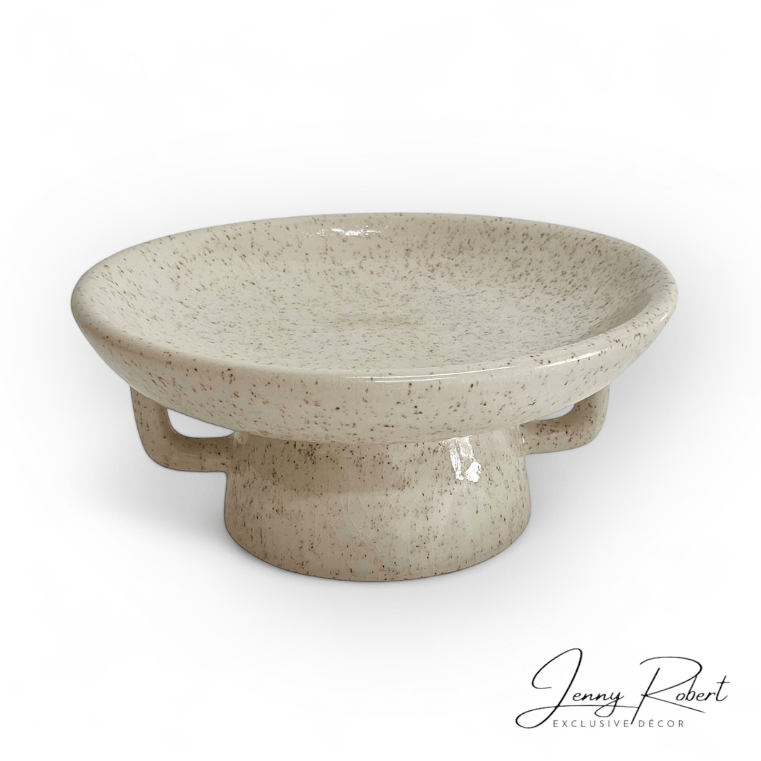 Ceramic Pedestal Bowl with Handles