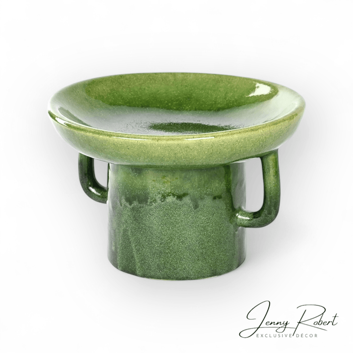 Ceramic Pedestal Bowl with Handles