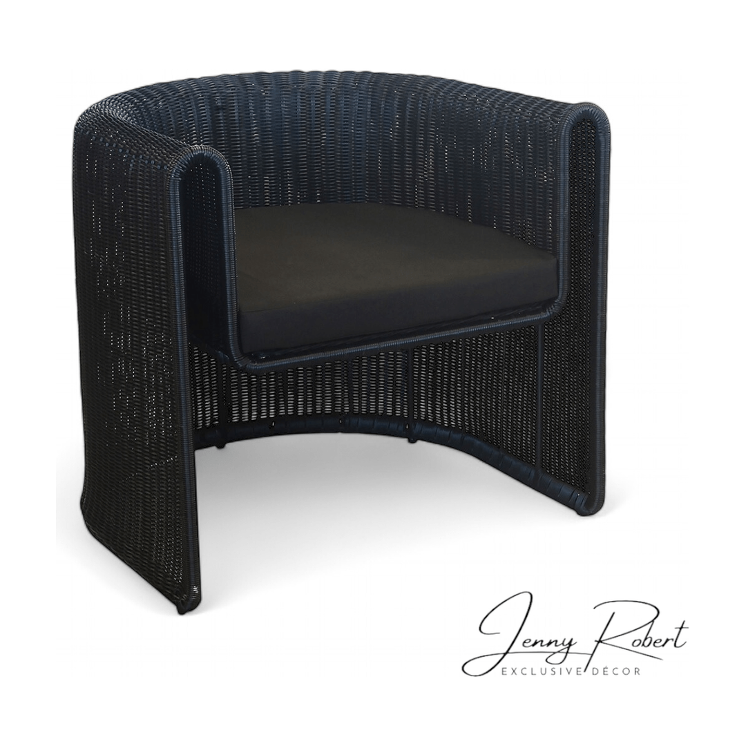 Chair Synthetic Bree Curved Black