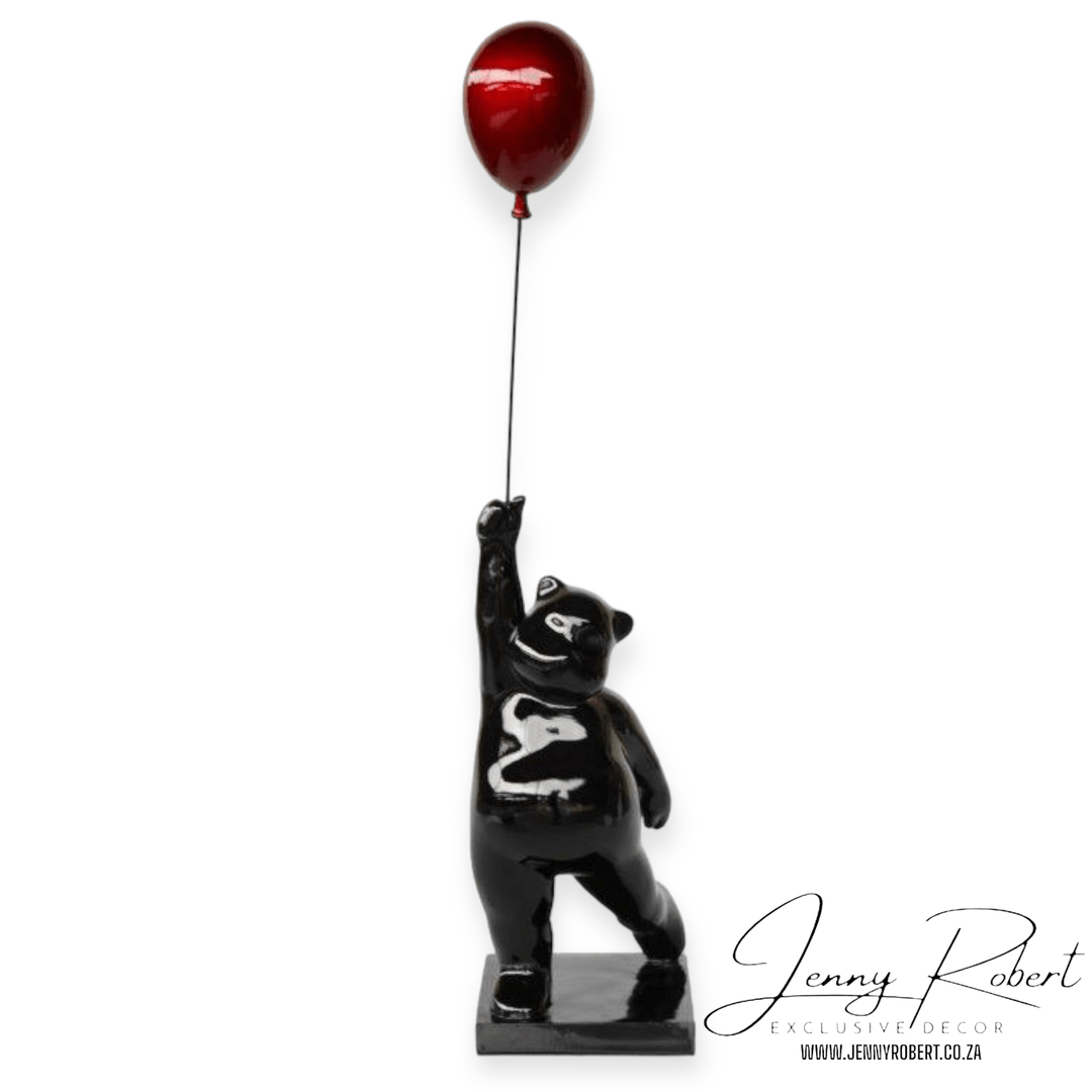 Black Bear with Red Balloon