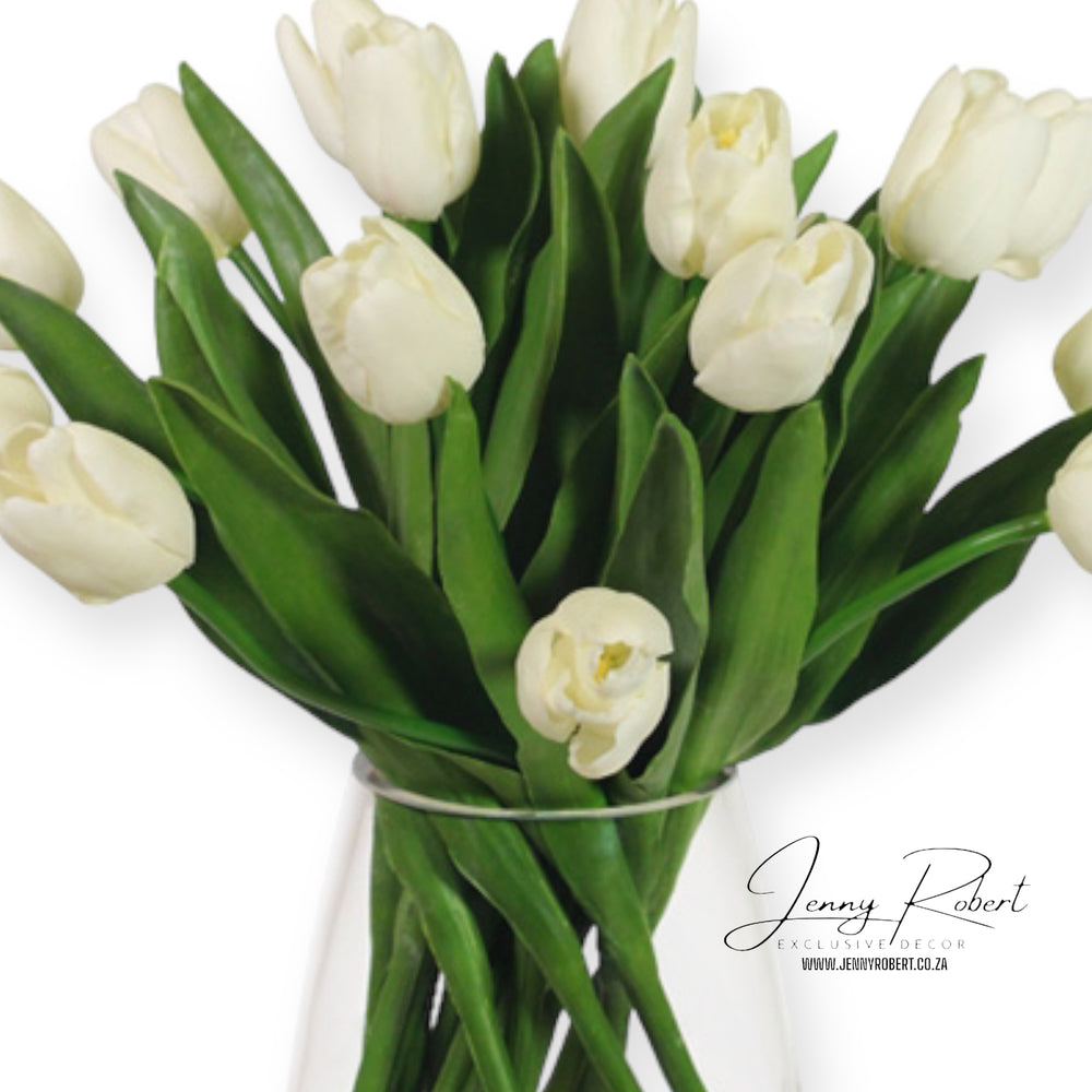 Full Tulip Bouquet Arrangement White