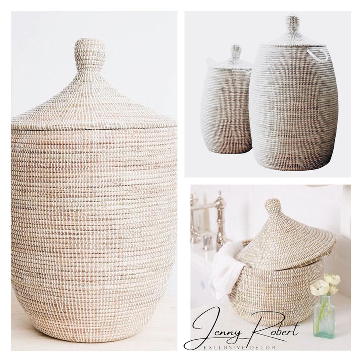 Laundry Basket Woven - African (Natural White)