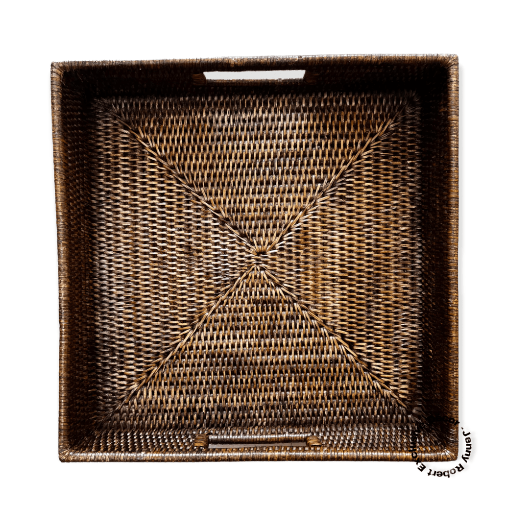 Tray Square Rattan (Oriental Brown)