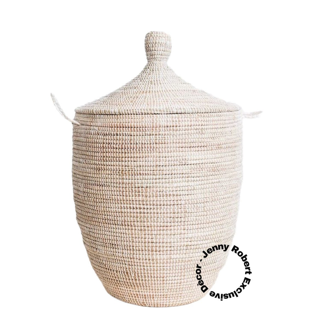 Laundry Basket Woven - African (Natural White)