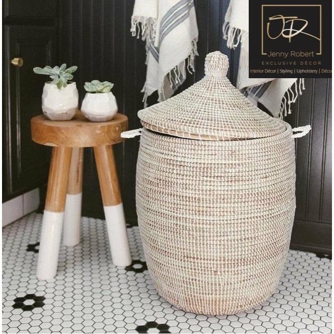 Laundry Basket Woven - African (Natural White)