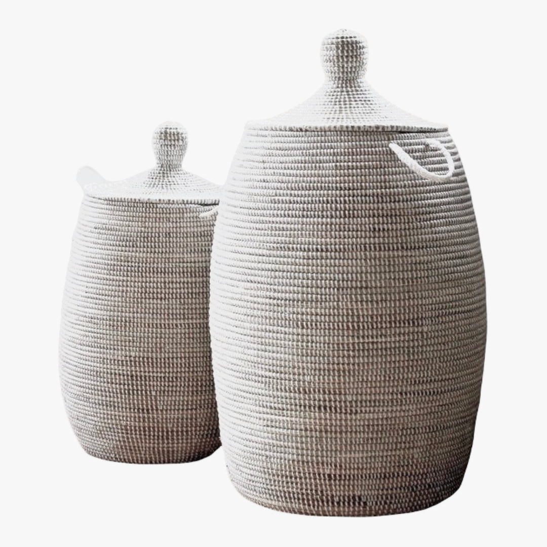 Laundry Basket Woven - African (Natural White)