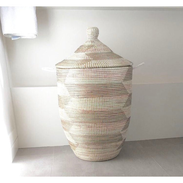 Laundry Basket Woven - African (Natural White)